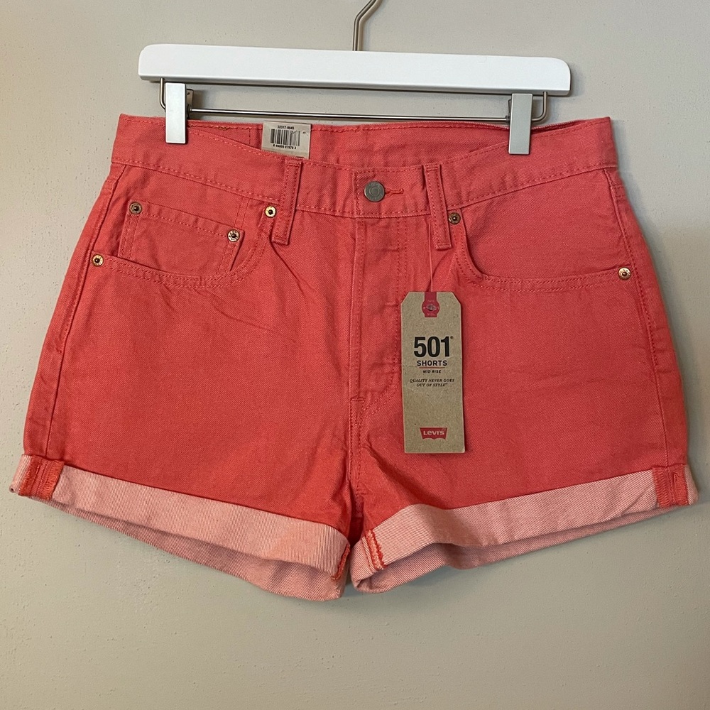 Levi's Coral Jean Shorts